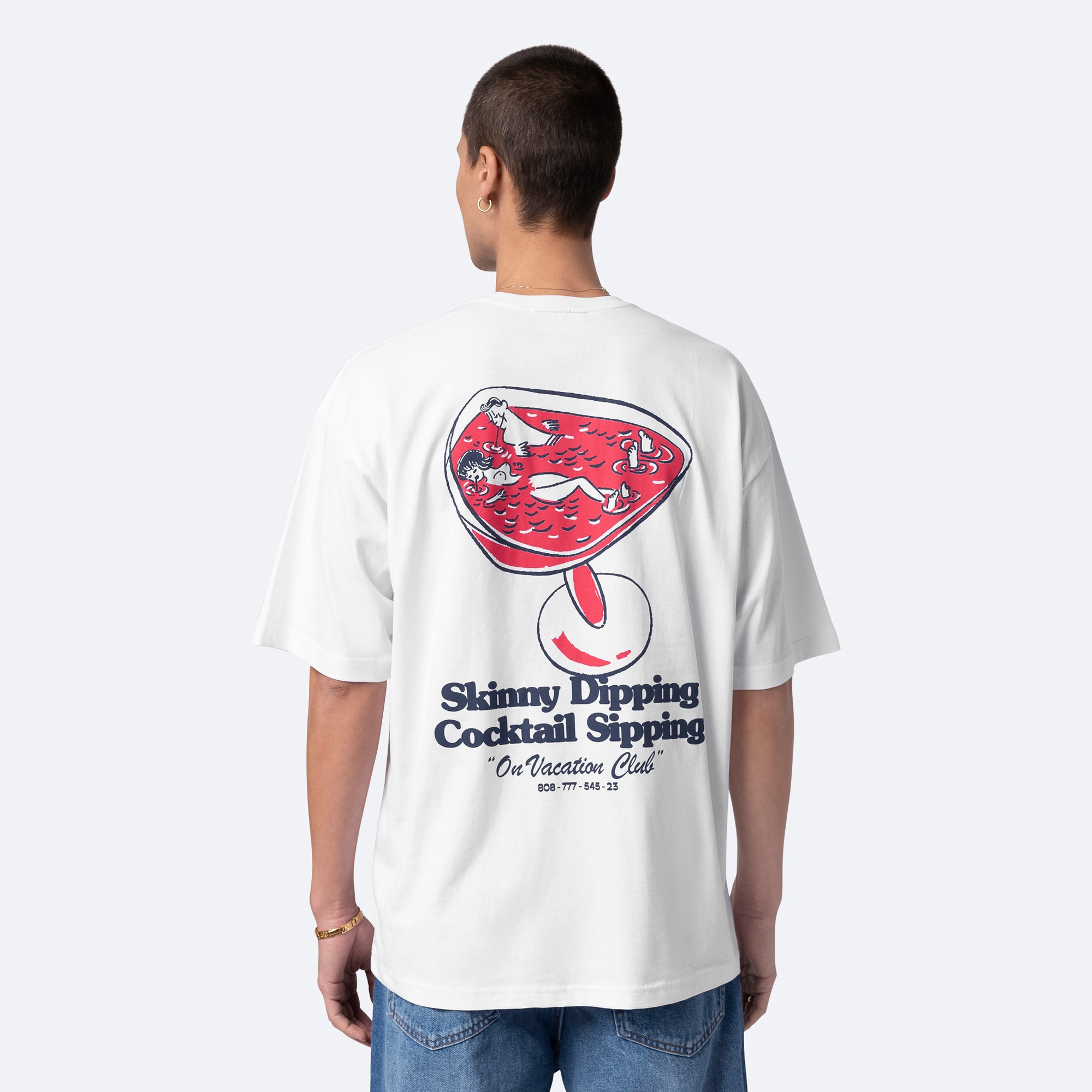 On Vacation Skinny Dippin' Cocktail Sippin Tee